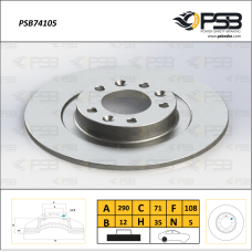 Диск тормозной задний Citroen C4 Grand Picasso II F 1шт [ PSB ] 1642776480