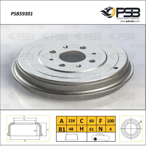 Барабан торм. задний Fiat Opel Vag 1шт. [ PSB ] 55703043