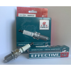 Свеча зажигания EFFECTIVE: ГАЗ (405, 409) Largus 1.6, Lacetti 1.8, AUDI, CHERY (длина 19, зазор 0.8., ключ 16) "TORCH" (кт. 4 шт.) K20PR-U
