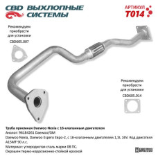 Труба приёмная Daewoo Nexia 16 клап. двиг. [CES OTOMOTIV] 96184261